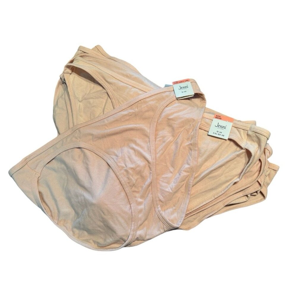 Lot of 11‎ Jenni Intimates Women's Sz 3XL Cotton Bikini Panties Underwear Chai